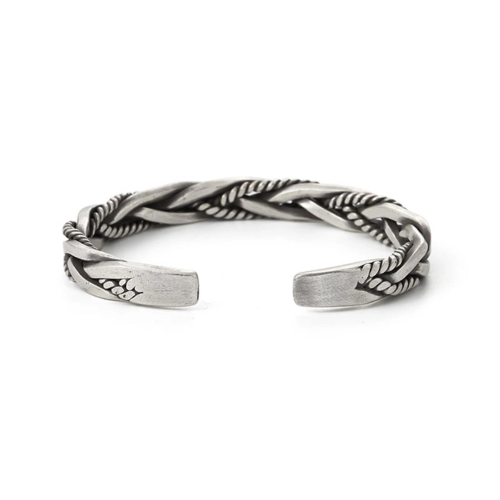 Heavy Braided Cuff Bracelet | 925 Sterling Silver - Picture 11 of 13